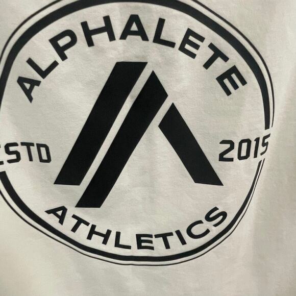Alphalete Dynasty Logo Tank Size 3XL White Drop Arm Scoop Hem Gym Muscle - Picture 3 of 5